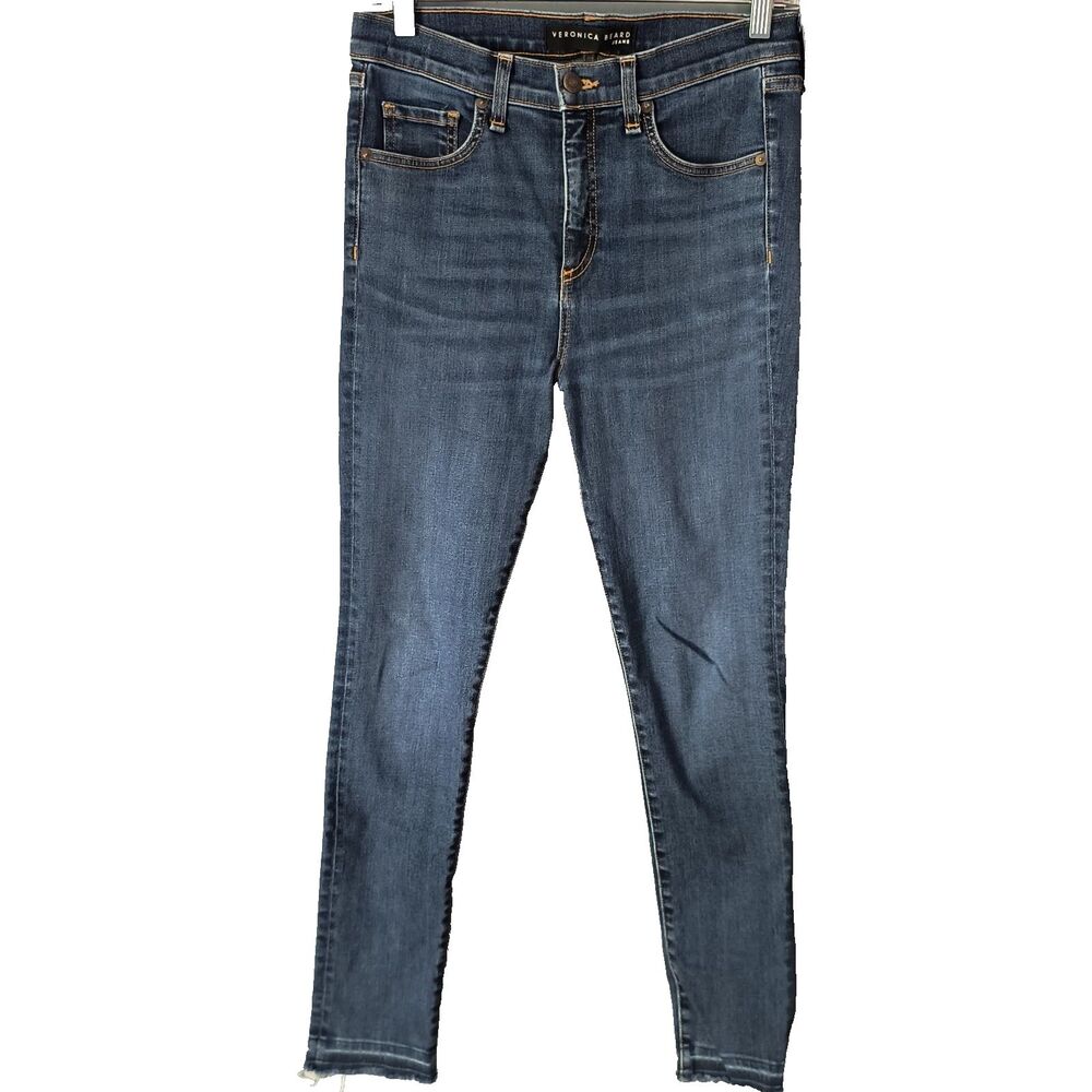 Veronica Beard Blue Jeans 28 Kate Skinny 10" Rise Festival Western Boho Made USA